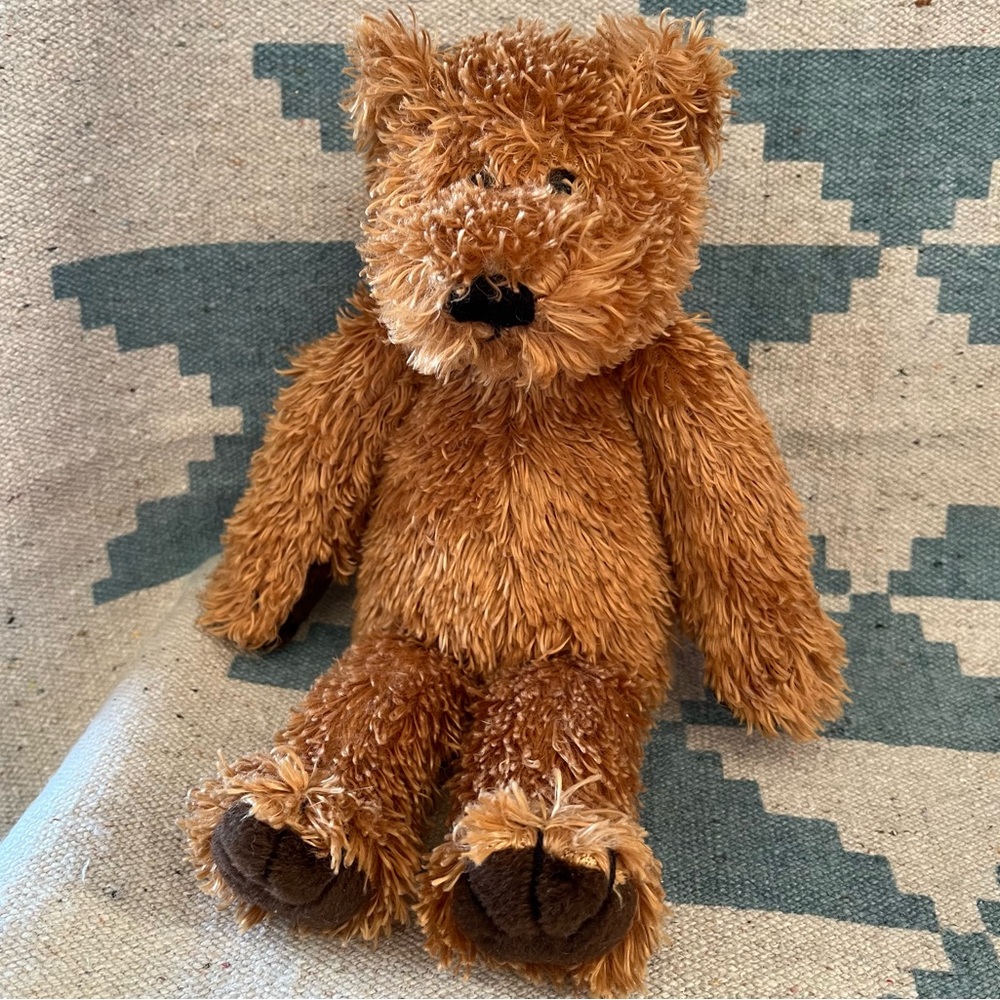 Vintage Jellycat Teddy Bear Old Friend Golden Brown Rare Find Fuzzy Plush Toy